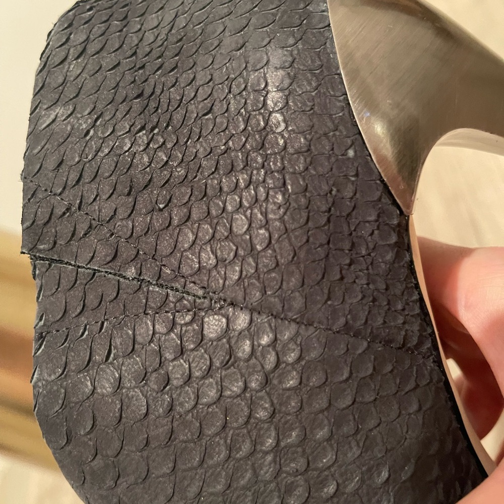 Bcbg Maxazria Python Open Toe Platform Heel Booti… - image 6